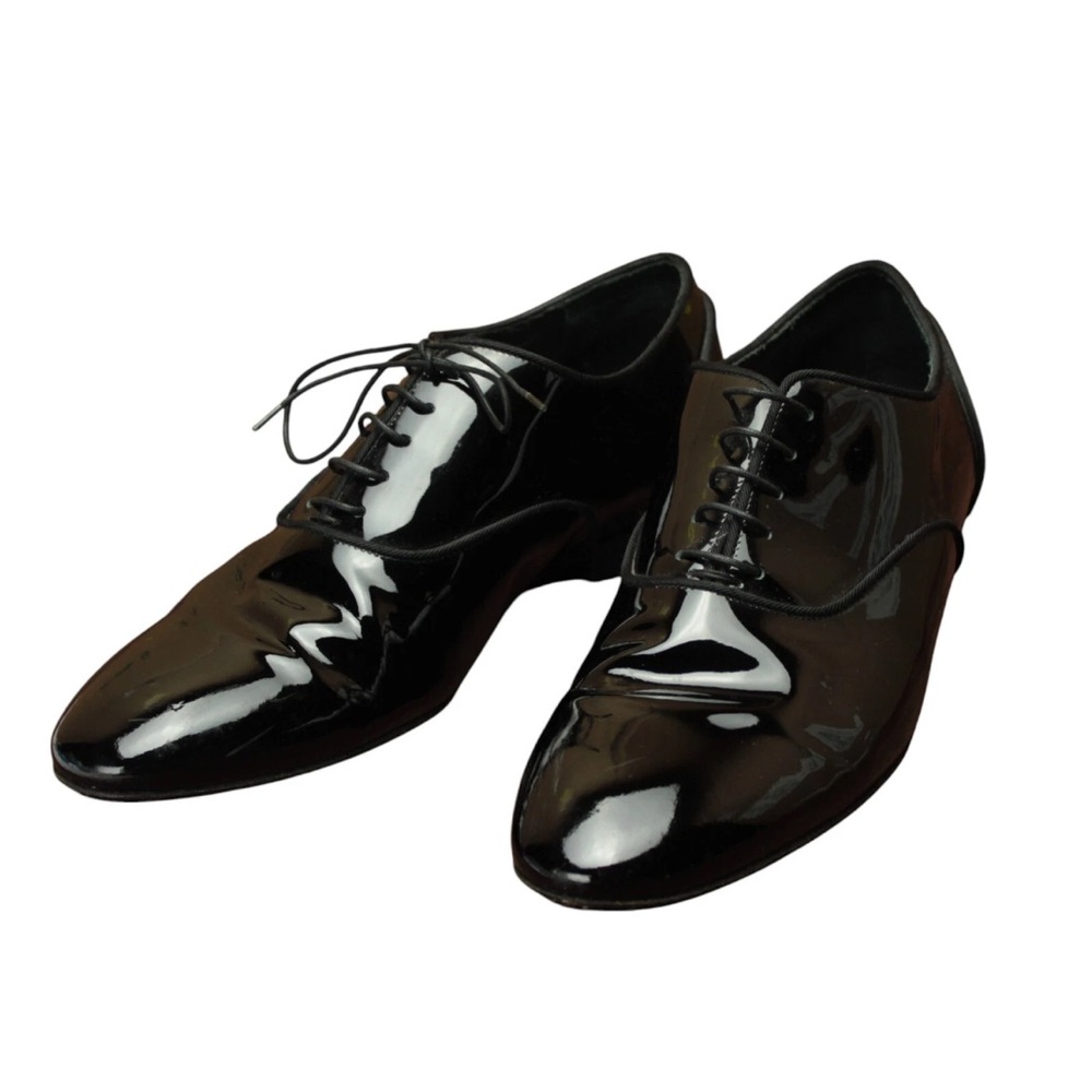 Louis Leeman Oxford Shoes Slip On Black Men US 9.5 / EU 43 Made Italy Leather